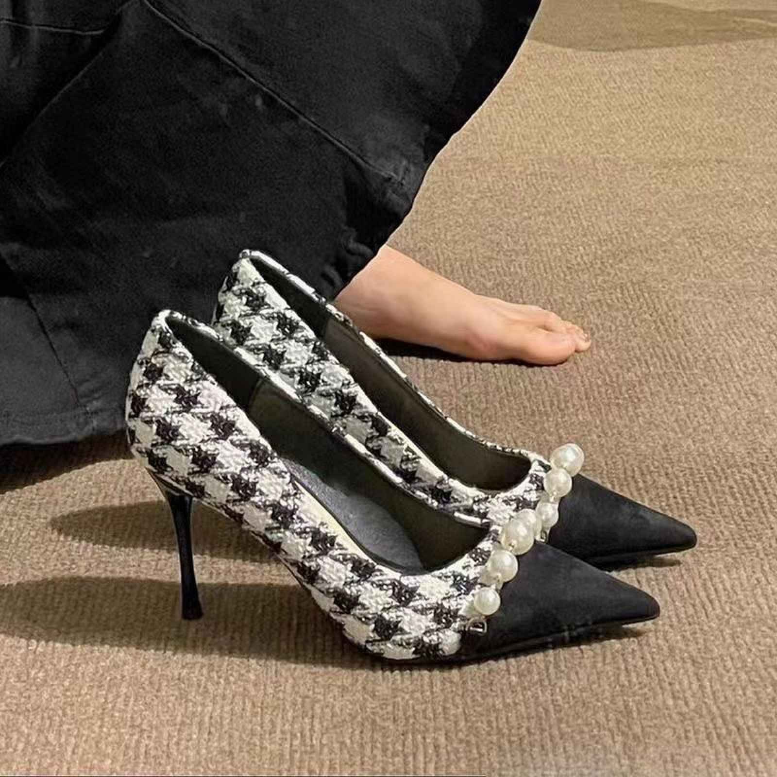 Xiaoxiangfeng High Heels 2024 New Autumn Pointed French Single Shoes with a Thousand Bird Style, Elegant Ladies' Fine Heels, Large Size Xiaoxiangfeng High Heels 2024 New Autumn Pointed French Single Shoes with a Thousand Bird Style, Elegant Ladies' Fine Heels, Large Size