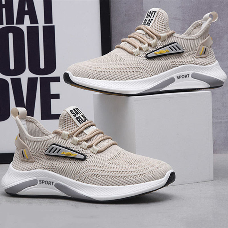 Cross border men's casual shoes, fly woven sports shoes, men's lace up breathable men's shoes, comfortable soft soled mesh sneakers, light and trendy Cross border men's casual shoes, fly woven sports shoes, men's lace up breathable men's shoes, comfortable soft soled mesh sneakers, light and trendy