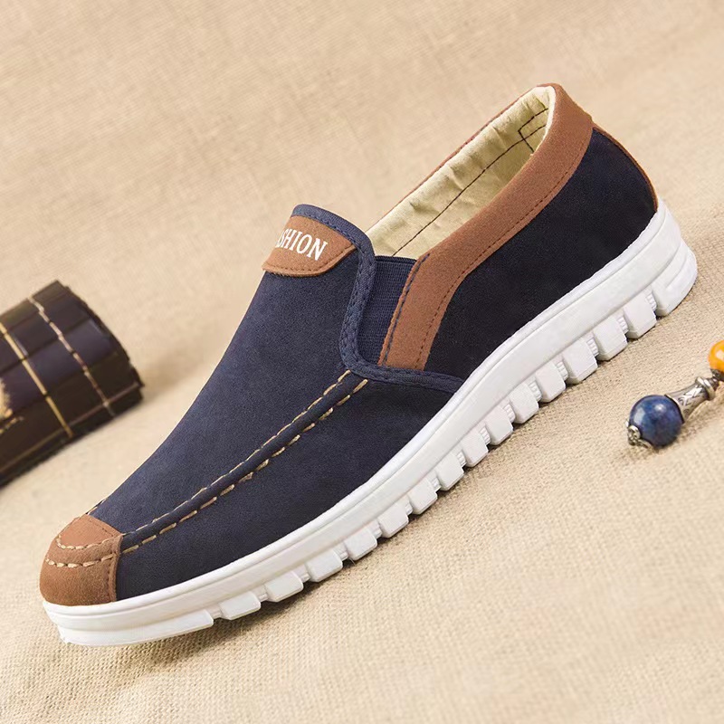 Autumn Old Beijing Cloth Shoes for Men, Middle aged and Elderly, Dad's Shoes for Men, One Step Shoes for Men, Cross border Cloth Shoes for Men