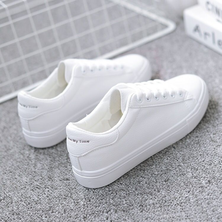White shoes for women 2024 Spring and Autumn new fashionable flat flat shoes for students, breathable women's shoes, internet famous single shoes, casual white shoes White shoes for women 2024 Spring and Autumn new fashionable flat flat shoes for students, breathable women's shoes, internet famous single shoes, casual white shoes