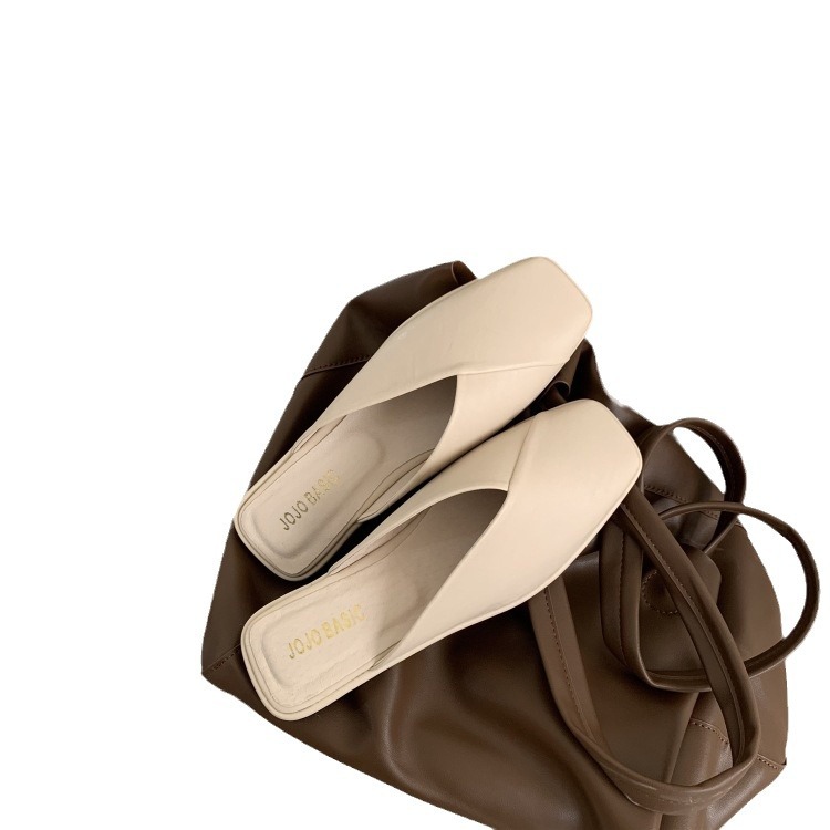 Slippers, women's outerwear, Baotou 2024 new summer half drag women's shoes, fashionable M ü ller shoes, internet famous cool slippers, Instagram trendy Slippers, women's outerwear, Baotou 2024 new summer half drag women's shoes, fashionable M ü ller shoes, internet famous cool slippers, Instagram trendy