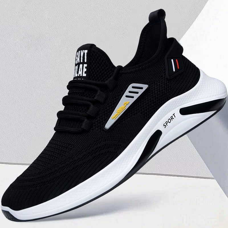 Cross border men's casual shoes, fly woven sports shoes, men's lace up breathable men's shoes, comfortable soft soled mesh sneakers, light and trendy Cross border men's casual shoes, fly woven sports shoes, men's lace up breathable men's shoes, comfortable soft soled mesh sneakers, light and trendy