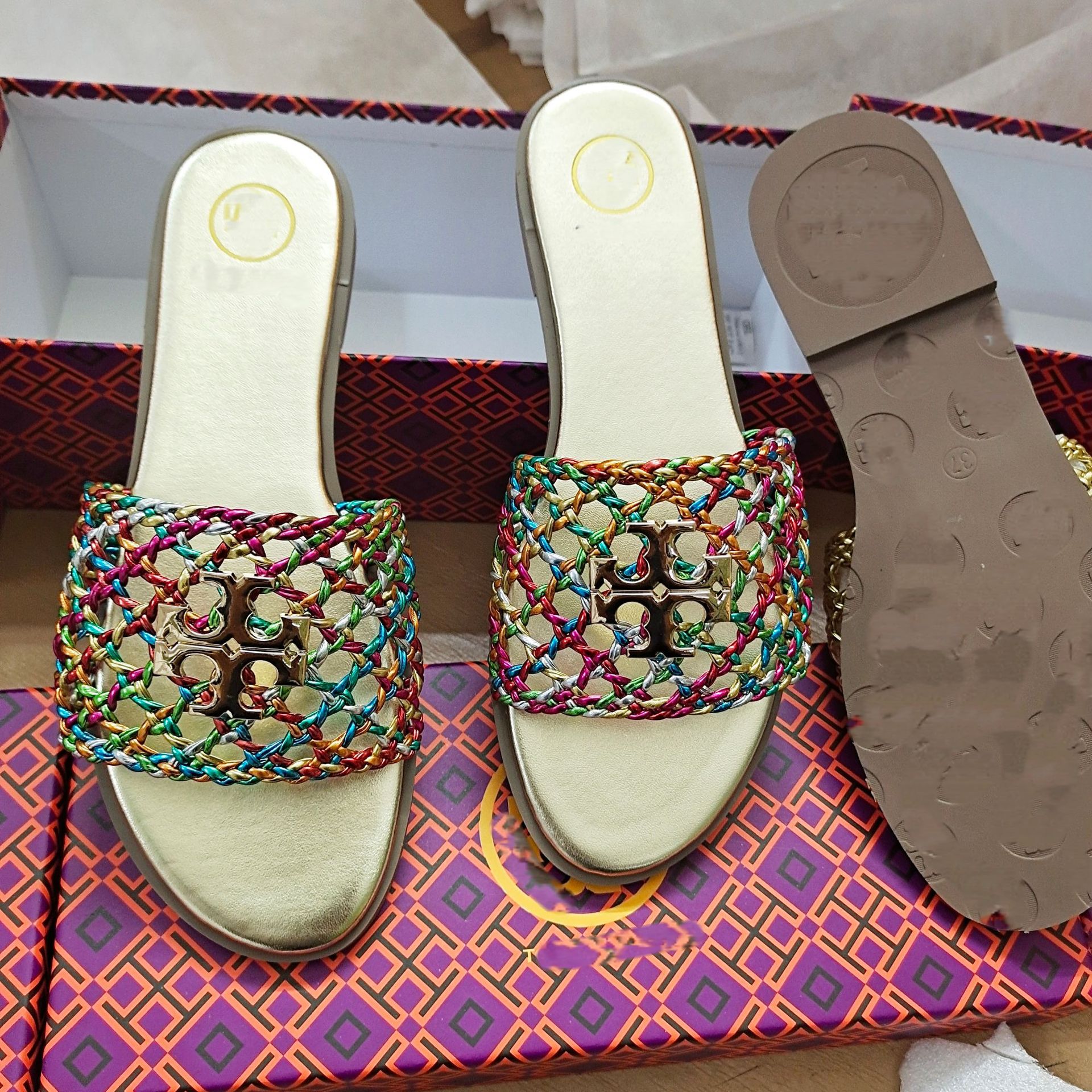 2025 Cross border Zipper Heel Slippers Summer European and American Leisure Simple Weaving Hollow Out Cool Slippers Women's Outerwear New Style 2025 Cross border Zipper Heel Slippers Summer European and American Leisure Simple Weaving Hollow Out Cool Slippers Women's Outerwear New Style