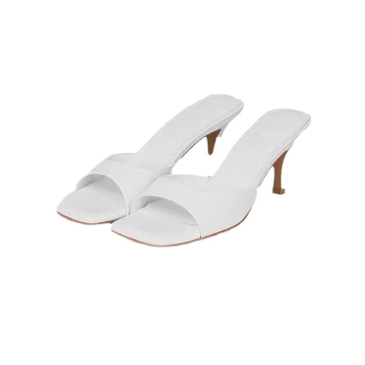 High heeled sandals for women in summer 2024, new style for outerwear, size 42, British style square toe, slim heel, women's slippers wholesale High heeled sandals for women in summer 2024, new style for outerwear, size 42, British style square toe, slim heel, women's slippers wholesale