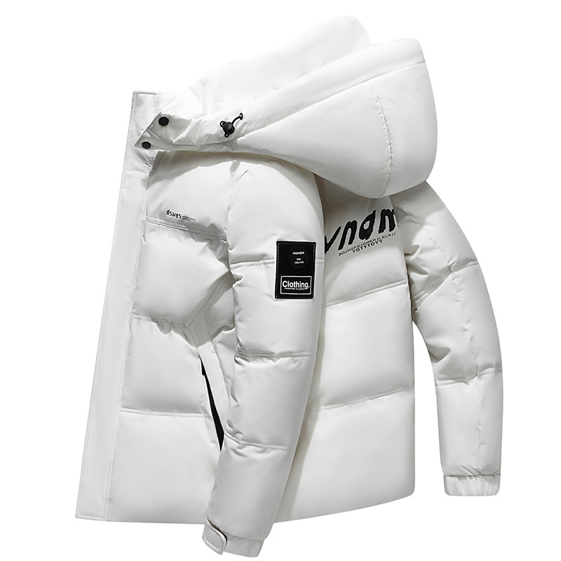 New trendy down jacket for men and women, couple hooded jacket, winter white duck down, thick and warm windproof top for students