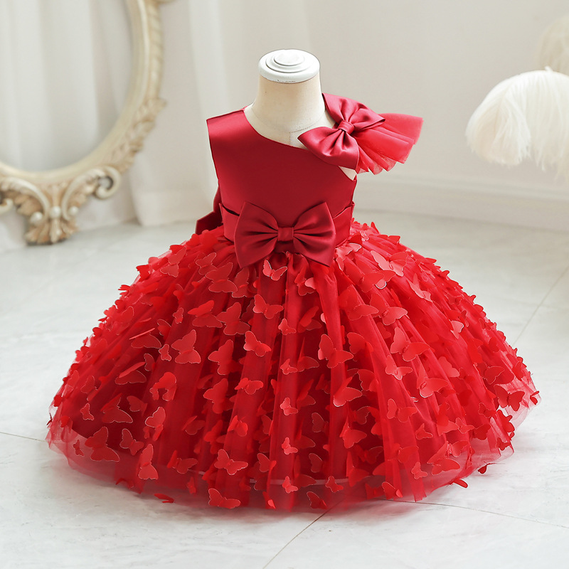 High end baby girl's one year dress dress, new European and American girl's fluffy dress, children's princess birthday party dress