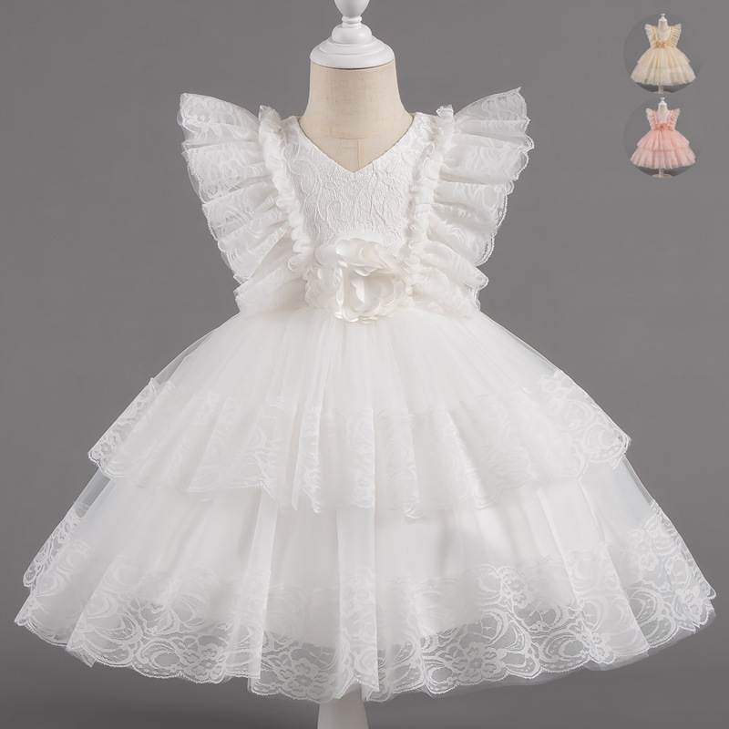 Cross border new girls' fluffy gauze cake dress dress, flower girl princess dress, piano performance dress, children's dress