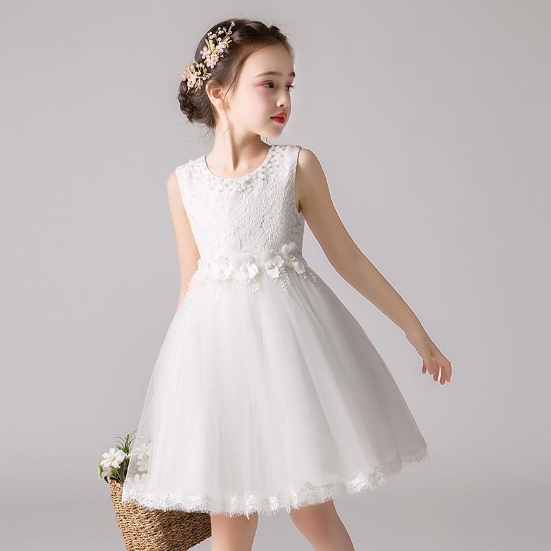 Hot selling children's dress, lace princess dress, new girls' sweet and fluffy wedding dress, runway show dress, dress