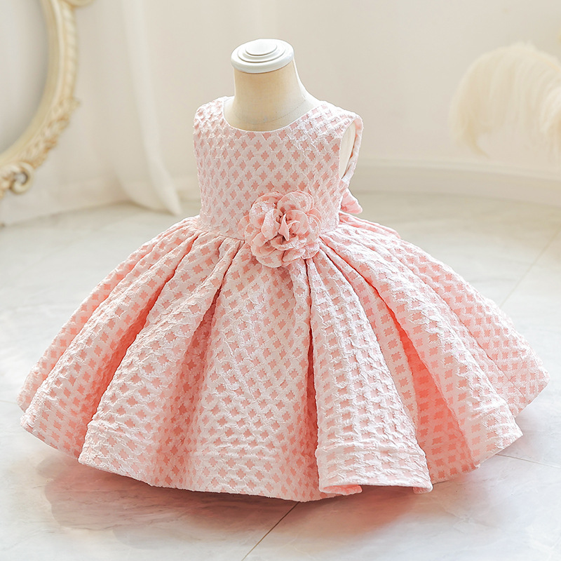 New girls' dress, European and American flower girl princess dress, sleeveless fluffy dress, children's runway show, banquet evening dress