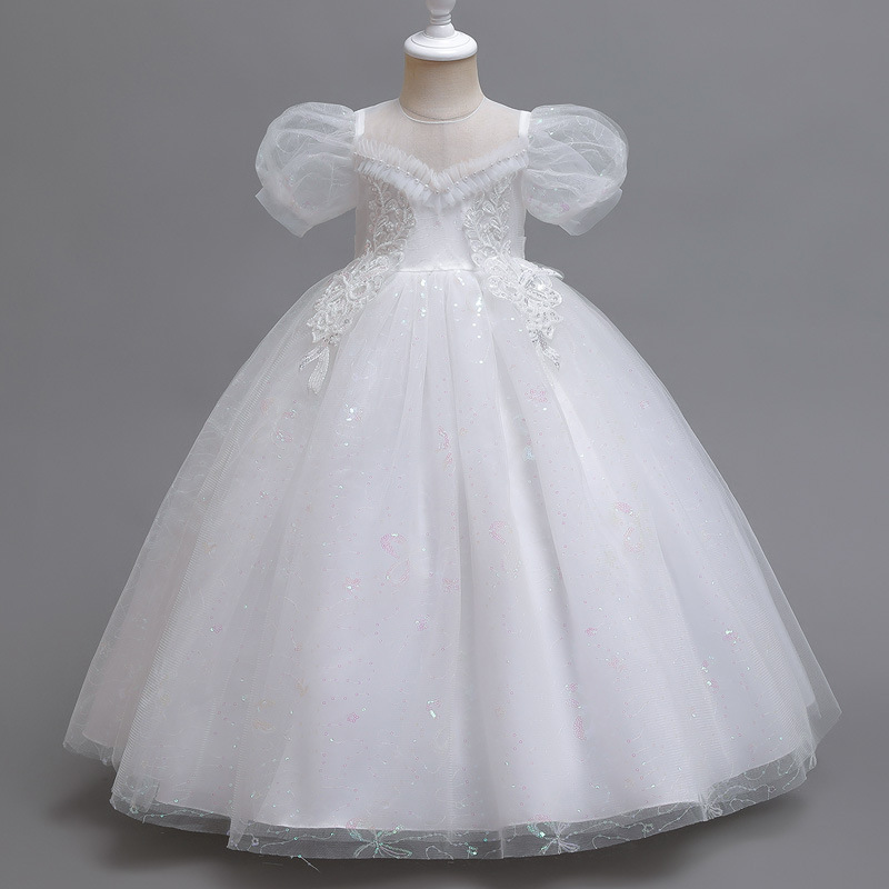 Cross border girls' high-end dresses, European and American flower girls' fluffy wedding dresses, piano performance costumes, princess dresses, children's evening dresses