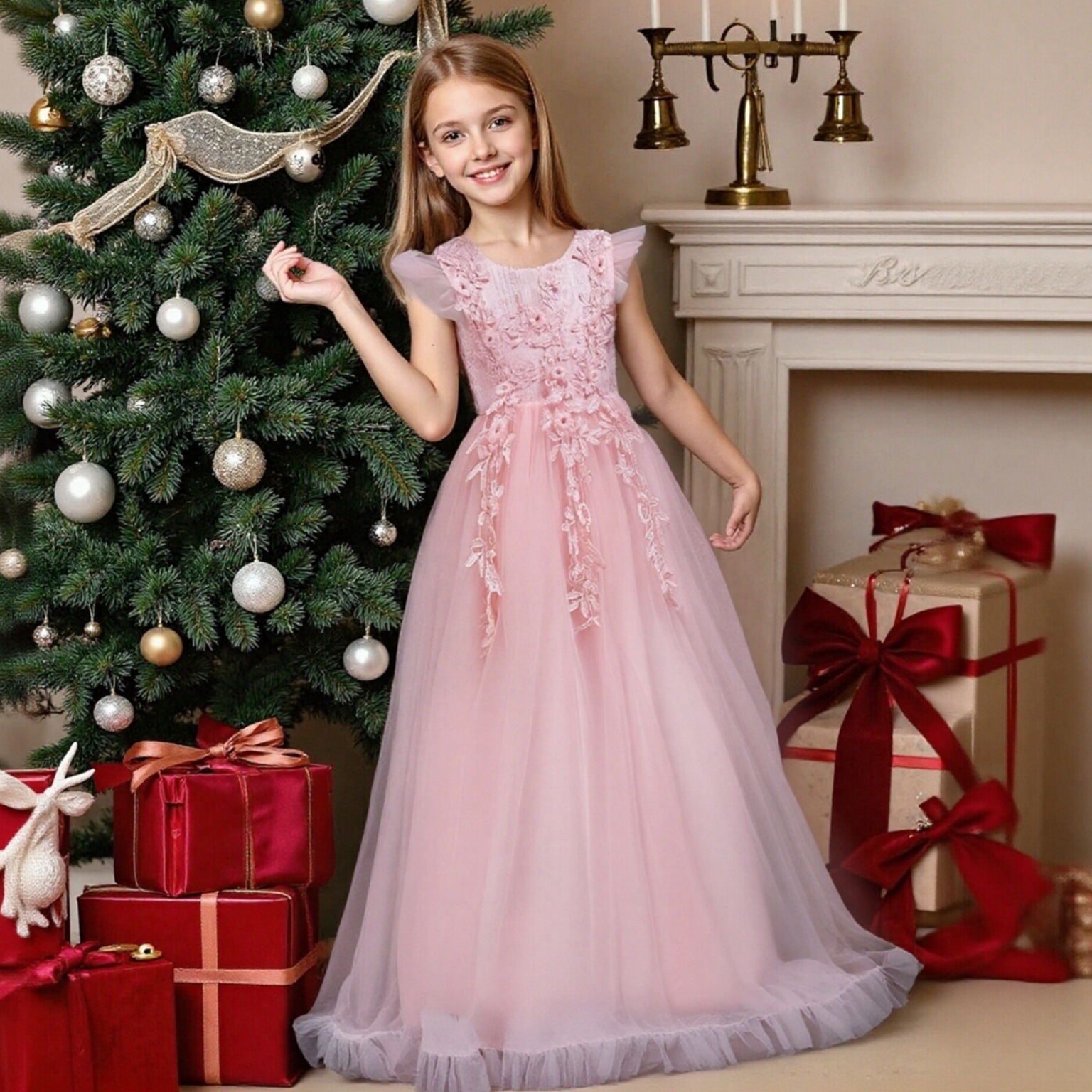 Foreign trade hot selling and popular children's dresses, princess dresses, girls' fluffy gauze, children's dresses, flower girls' wedding dresses, wholesale of wedding dresses