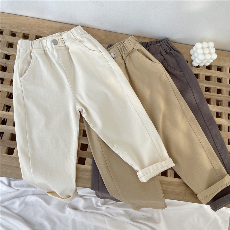 Boys' and girls' pants, Harun pants 2024 new spring and autumn style, fashionable loose casual pants, trendy children's pants