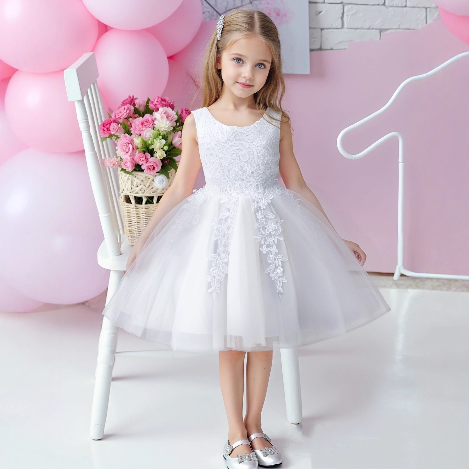Factory direct sales hot selling children's dresses embroidered sweet princess dresses, girls' wedding dresses in stock, one piece dropshipping