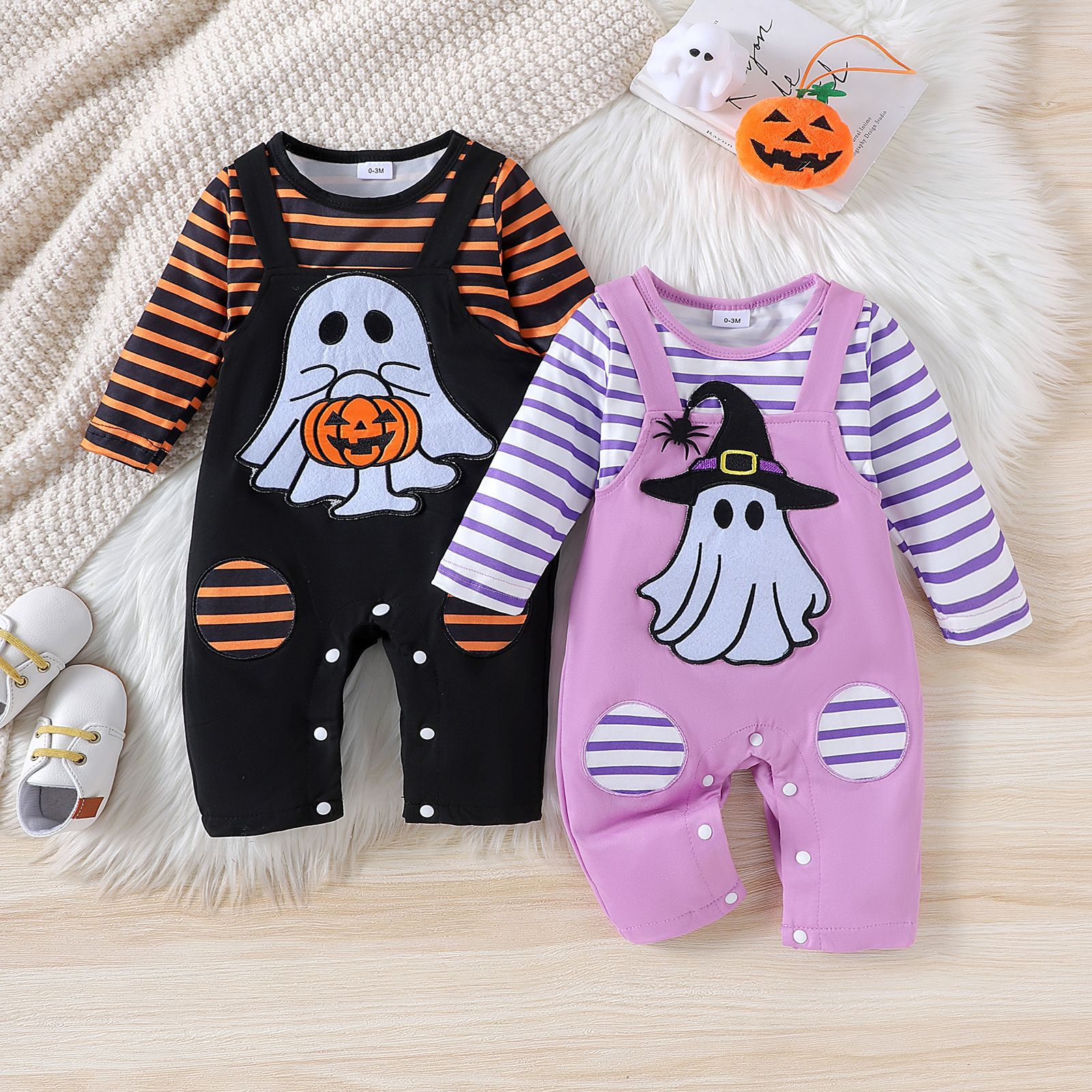 Foreign trade children's clothing, boys' and girls' Halloween dolls, long sleeved jumpsuit