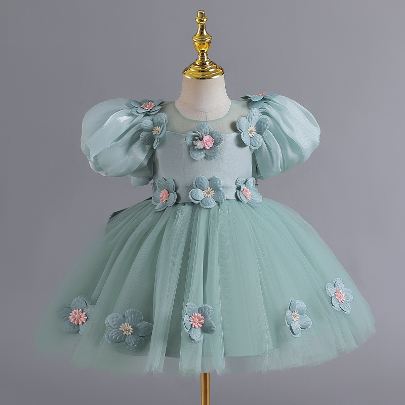 Girls' formal dress, flower birthday, flower girl, fluffy skirt, high-end children's princess dress, stage performance dress, western-style dress