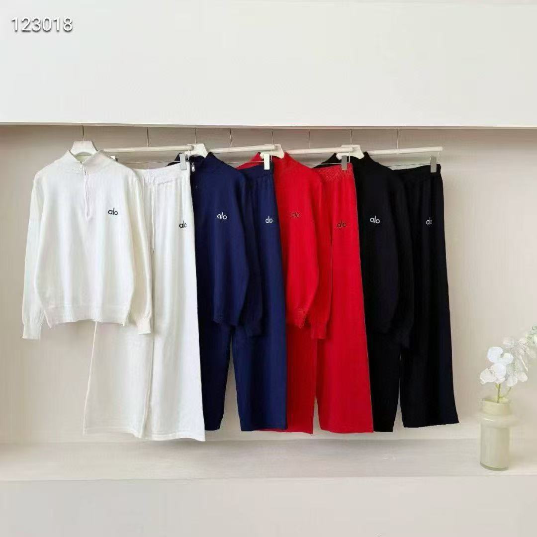 Foreign Trade Fashion Leisure Knitted Set Autumn/Winter Elegance 2025 Two piece Set Sports Set New Stand up Collar Zipper