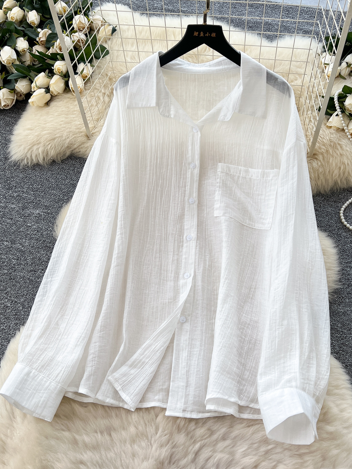 Beach vacation outfit for women, loose casual sun protection cover shirt+bikini camisole+striped wide leg pants Beach vacation outfit for women, loose casual sun protection cover shirt+bikini camisole+striped wide leg pants