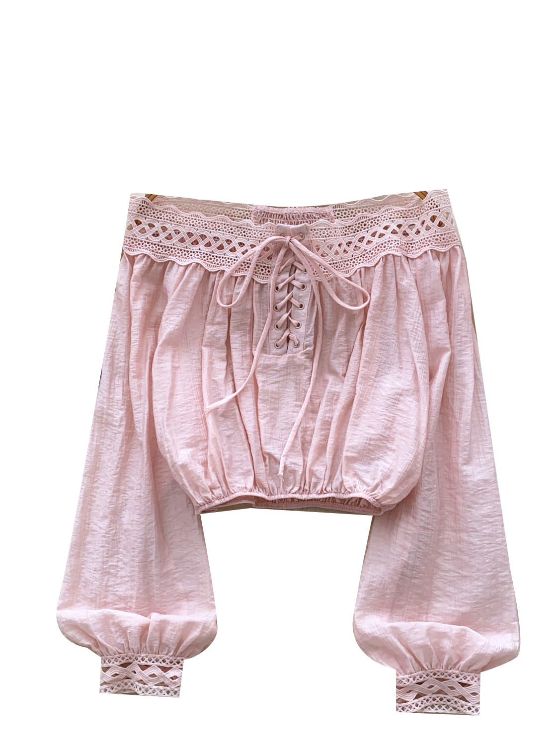 Design Heart Machine One Shoulder Long Sleeve Shirt for Women Autumn Heart Machine Lace Collar Lace Splicing Waist Short Top Trendy Design Heart Machine One Shoulder Long Sleeve Shirt for Women Autumn Heart Machine Lace Collar Lace Splicing Waist Short Top Trendy