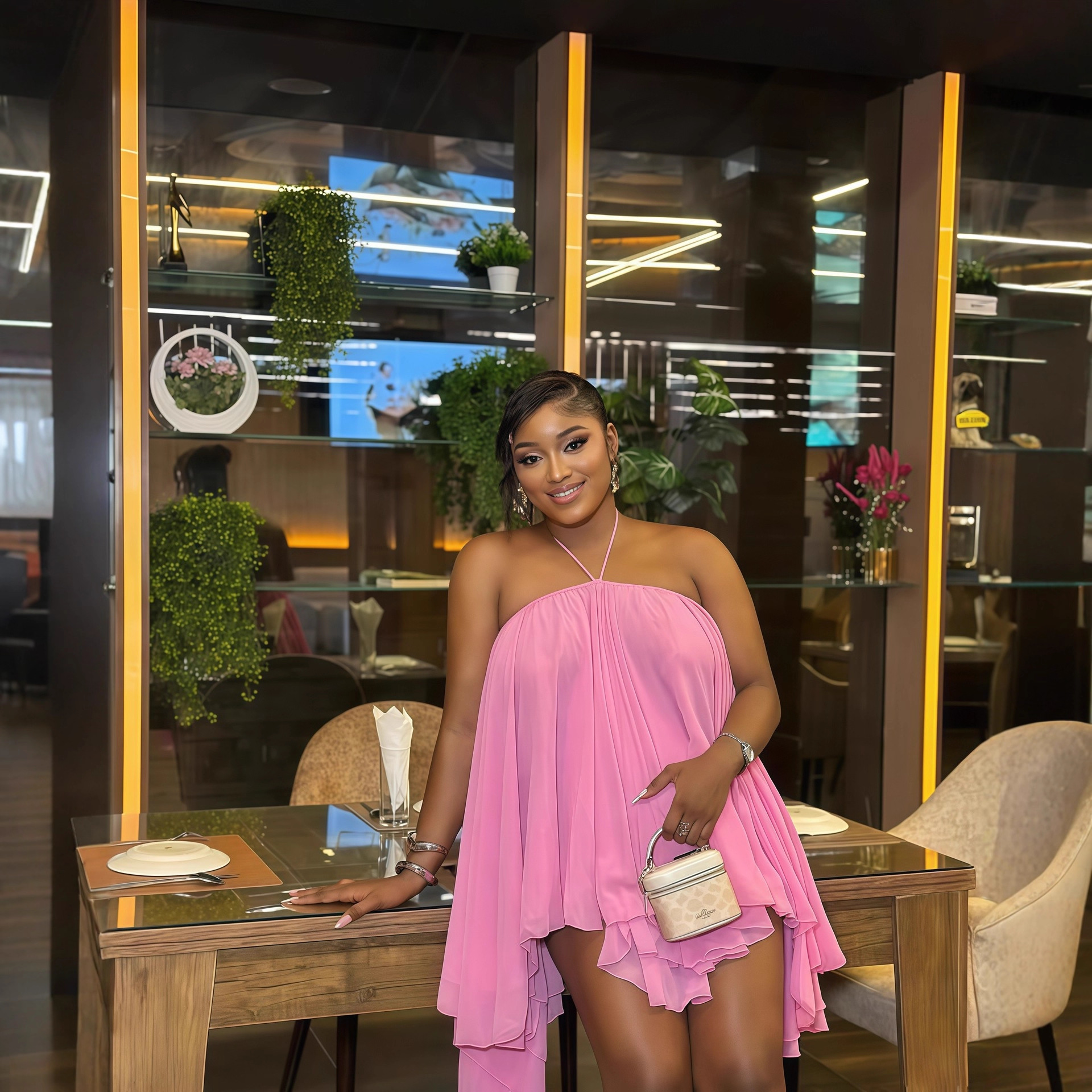 European and American cross-border women's clothing 2025 autumn new sleeveless hanging neck strapless sexy backless irregular short dress