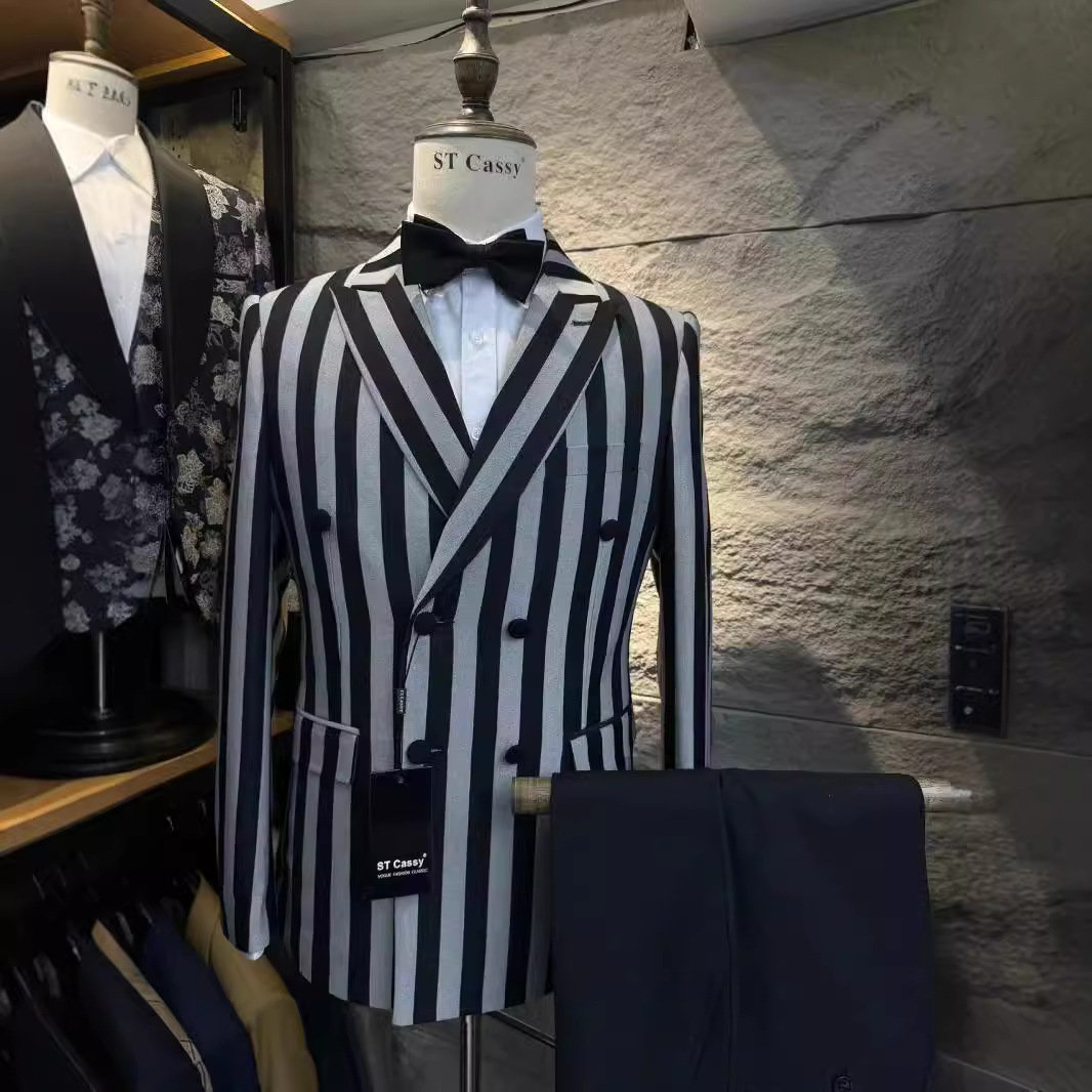 2025Man suit cross-border foreign trade men's handsome style wedding casual hosting suit 2-piece set 2pcs