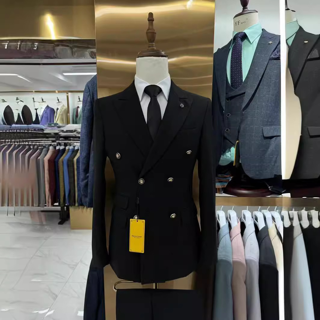 Man suit cross-border foreign trade men's solid color wedding casual hosting suit 2-piece set 2piss