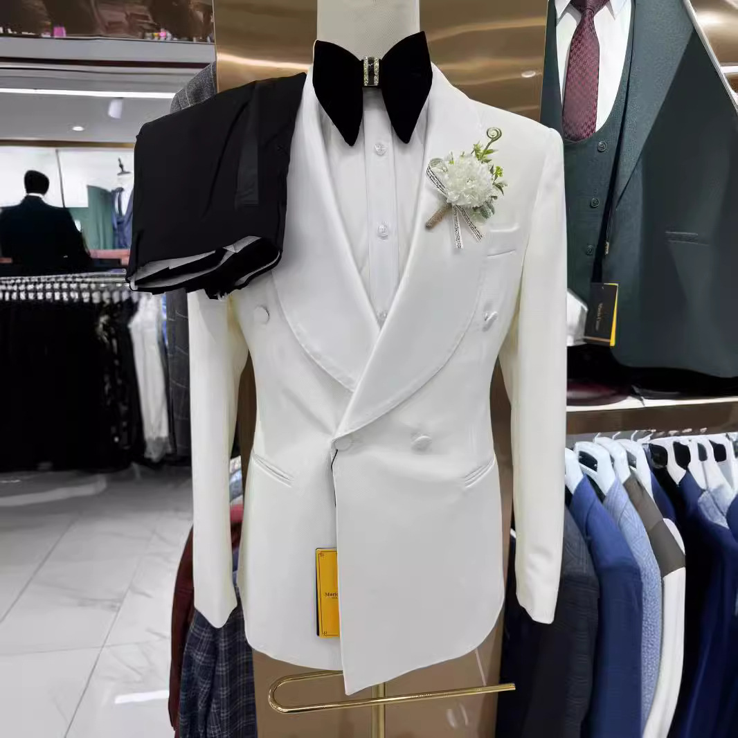 Man suit cross-border foreign trade men's handsome style wedding casual hosting suit 2-piece set 2piss