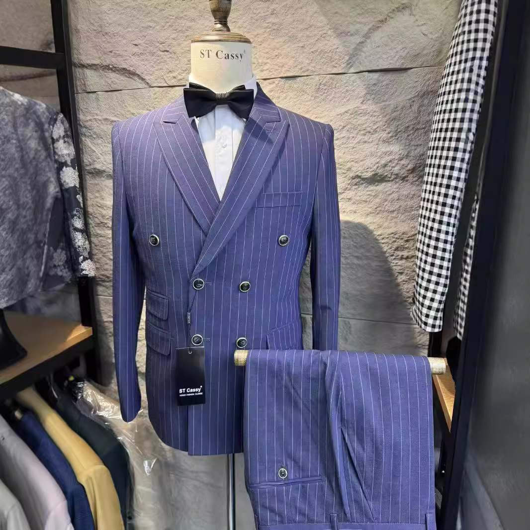 2025Man suit cross-border foreign trade men's handsome style wedding casual hosting suit 2-piece set 2pcs