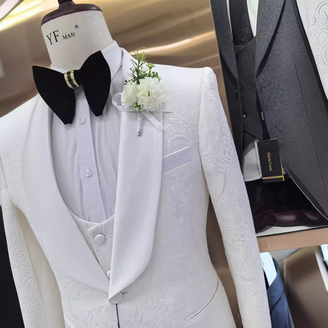 Man suit cross-border foreign trade men's wedding leisure hosting suit 3-piece set 3piss