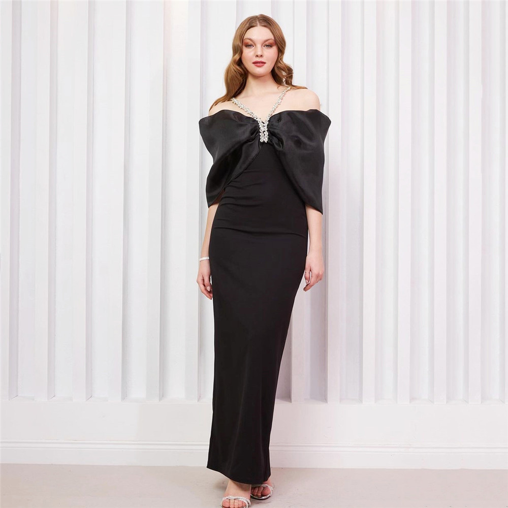 New sexy design bandage dress hanging neck evening dress with diamond studded one shoulder slim fit long women's clothing on Amazon