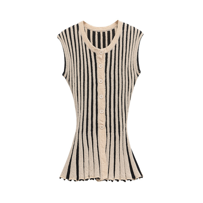 Foreign Trade 2025 Spring New European and American Style Sleeveless Top Round Neck Knitted Casual Pants Design Set 8779154