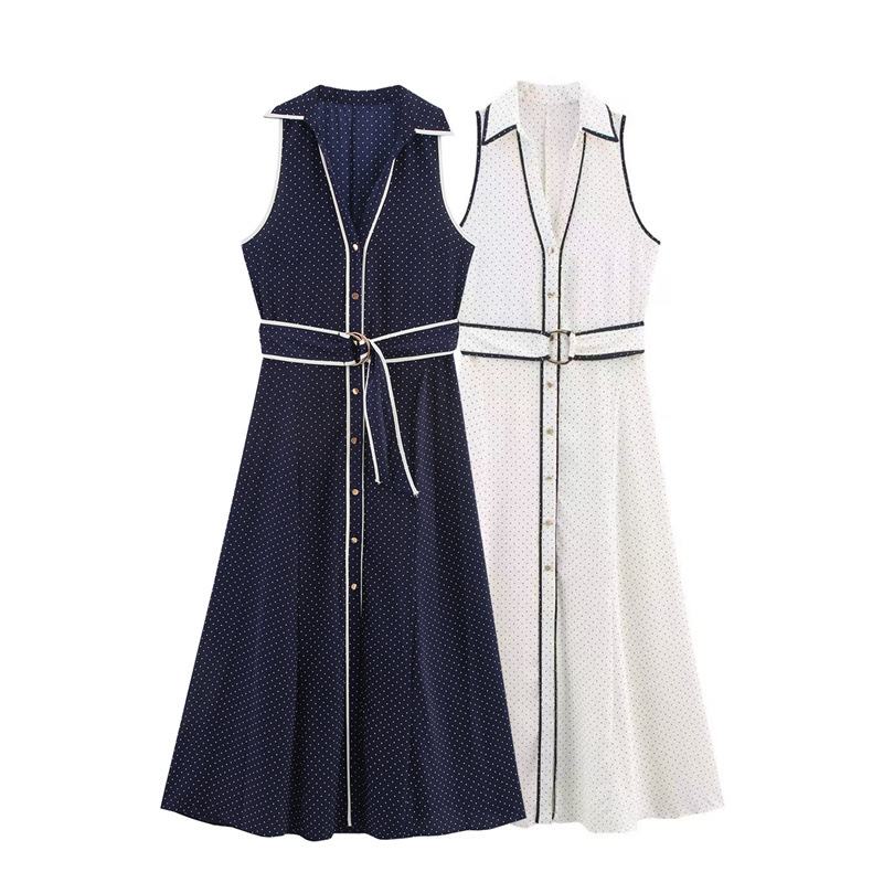 Foreign trade 2025 summer new European and American style women's fashion casual sleeveless slim fit long dress 3689750