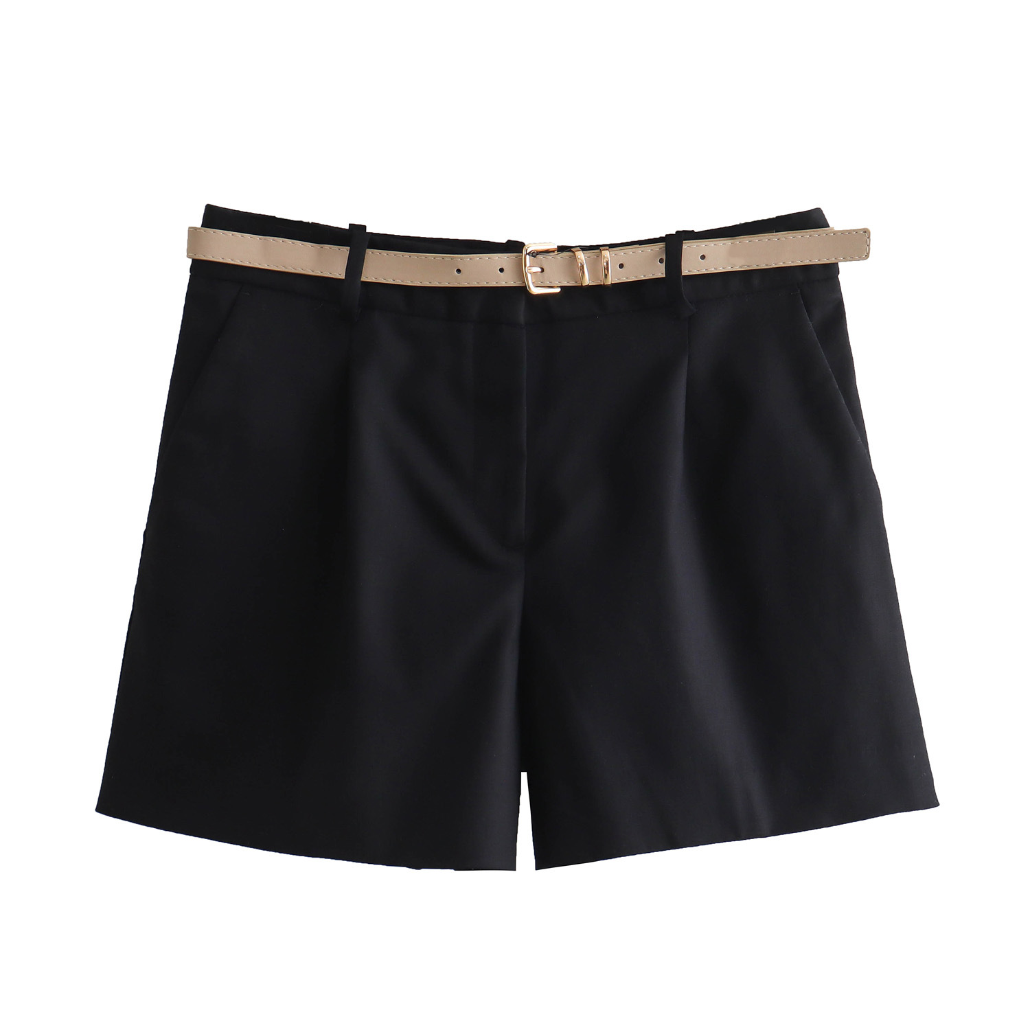 Foreign trade 2024 summer new women's clothing European and American style with belt decoration casual fashion versatile shorts 8372104 Foreign trade 2024 summer new women's clothing European and American style with belt decoration casual fashion versatile shorts 8372104