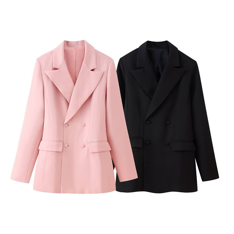 Foreign trade 2025 summer new style lapel, waist cinching, buckle decoration, suit jacket, lace long skirt set