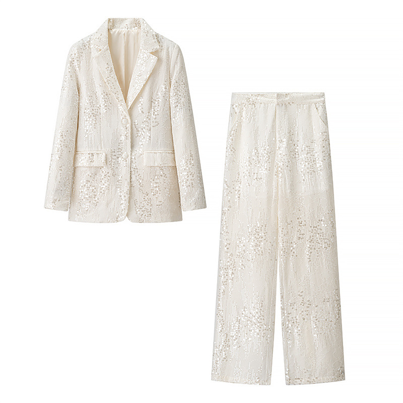 Foreign trade 2025 summer new European and American style women's fashion temperament elegant loose collar printed suit jacket pants