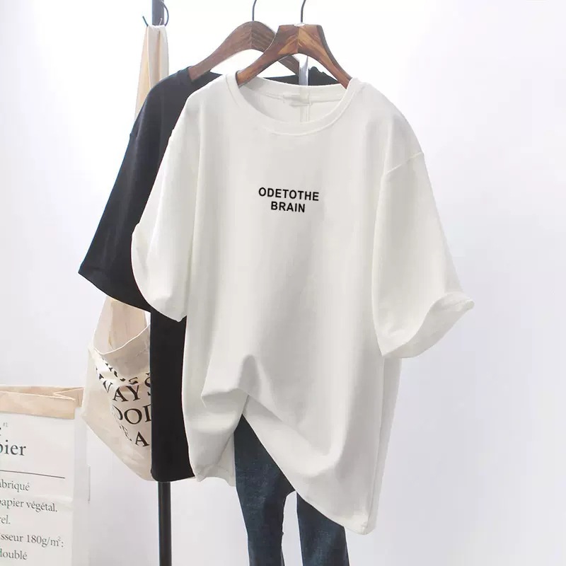 White T-shirt for women, medium to long, Korean version, loose oversized, lazy style, 2023 summer new item, short sleeved base top, ins