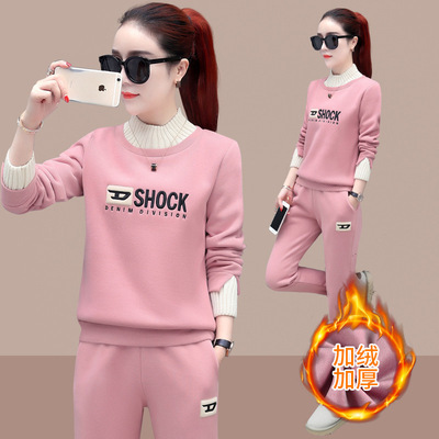 Winter sports suit women's plush thick hoodie set for autumn and winter 2023 new fashionable and stylish casual two-piece set Winter sports suit women's plush thick hoodie set for autumn and winter 2023 new fashionable and stylish casual two-piece set
