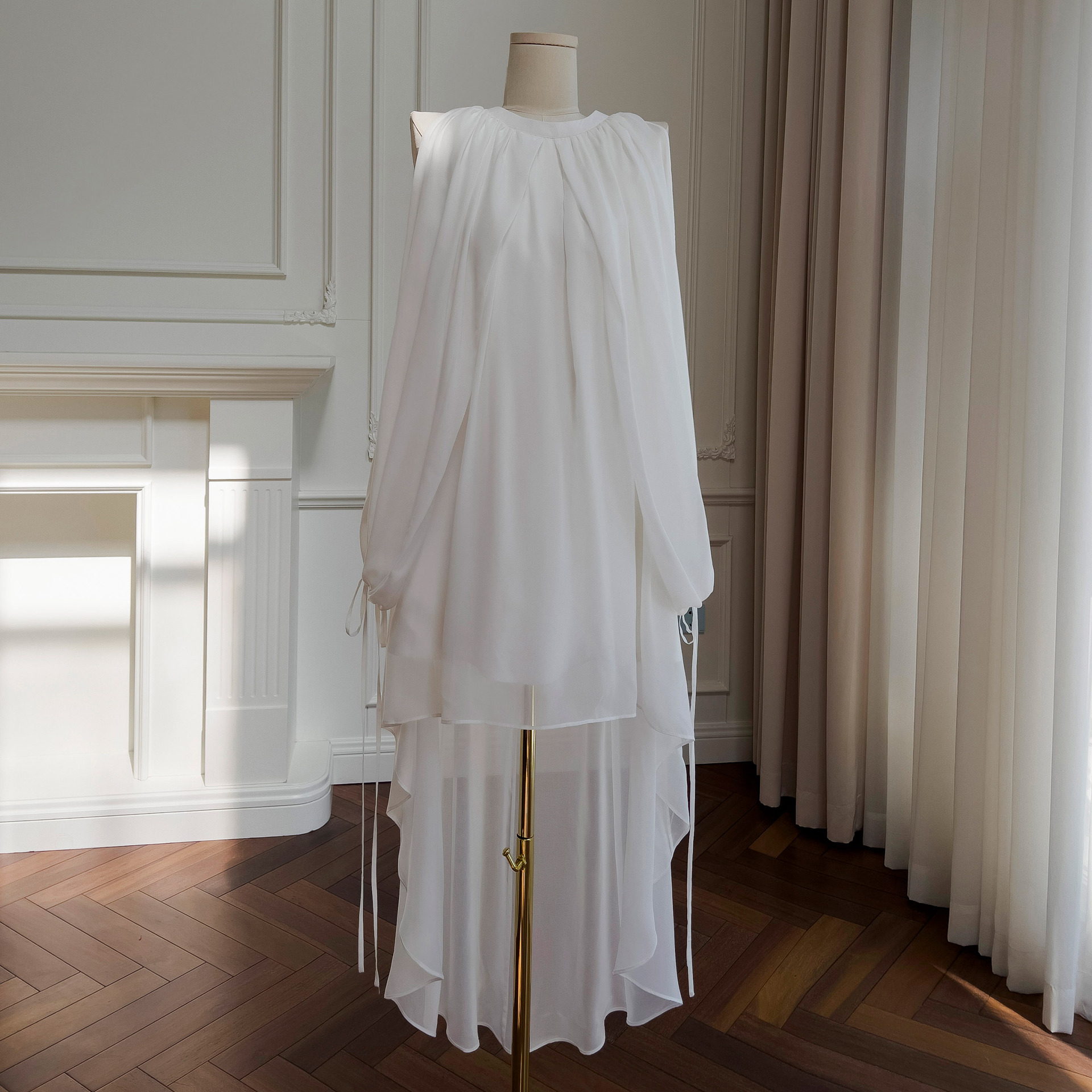 Spring and summer new French style princess white dress, fairy like slimming and elegant mid length skirt 69112 Spring and summer new French style princess white dress, fairy like slimming and elegant mid length skirt 69112