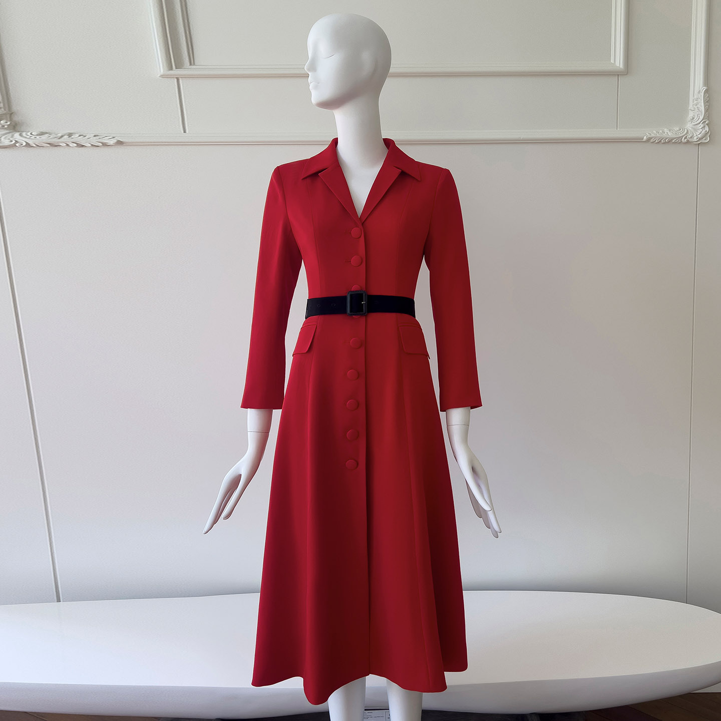 High end solid color dress with shoulder and suit skirt design, elegant temperament, autumn and winter new commuting style 69447 High end solid color dress with shoulder and suit skirt design, elegant temperament, autumn and winter new commuting style 69447