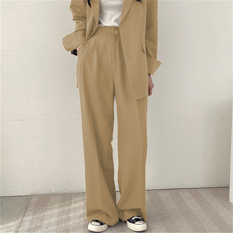 Black suit pants for women in Spring and Autumn 2025, new straight leg hanging feeling, oversized pants, small professional casual cigarette pipe pants Black suit pants for women in Spring and Autumn 2025, new straight leg hanging feeling, oversized pants, small professional casual cigarette pipe pants