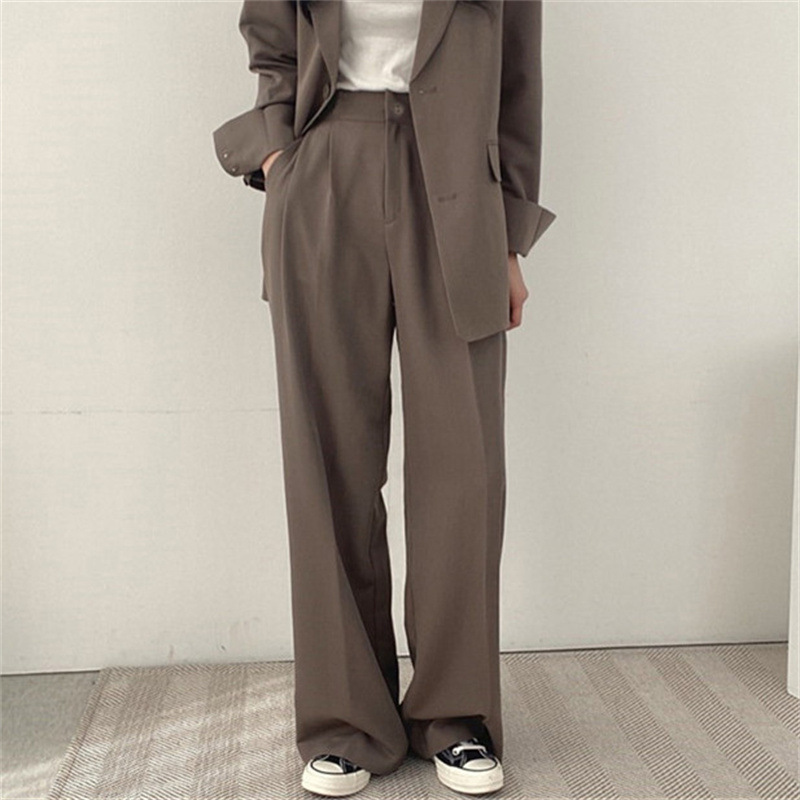 Black suit pants for women in Spring and Autumn 2025, new straight leg hanging feeling, oversized pants, small professional casual cigarette pipe pants Black suit pants for women in Spring and Autumn 2025, new straight leg hanging feeling, oversized pants, small professional casual cigarette pipe pants