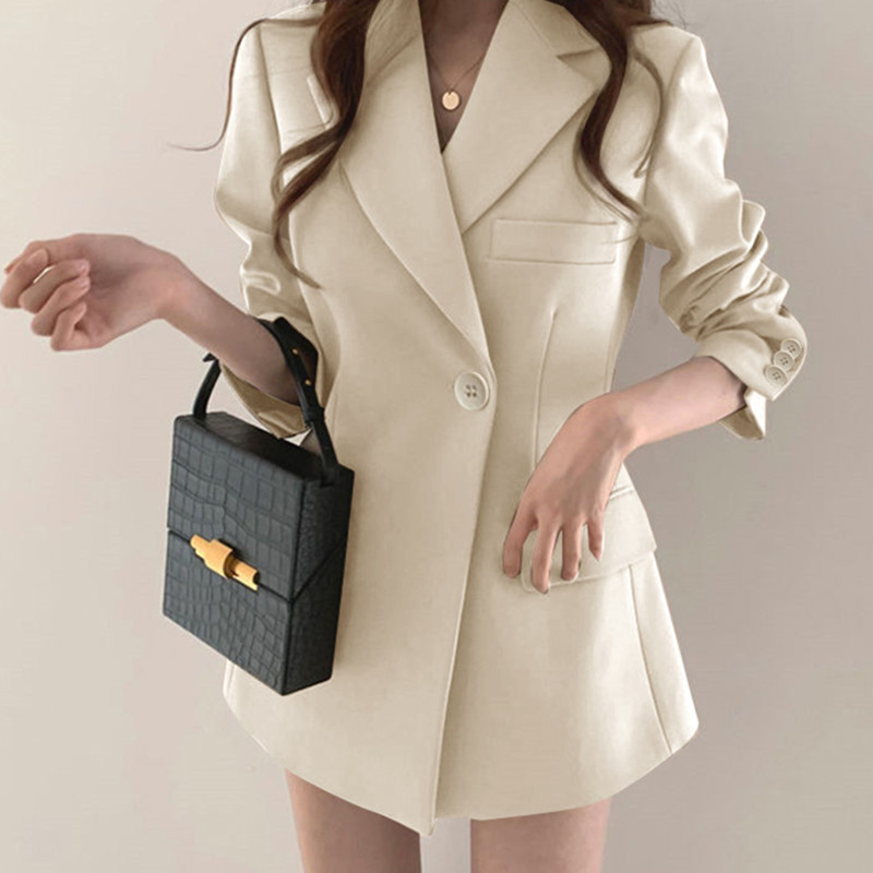 White small suit jacket 2025 spring plus size Korean version slim fit design British style women's small suit jacket