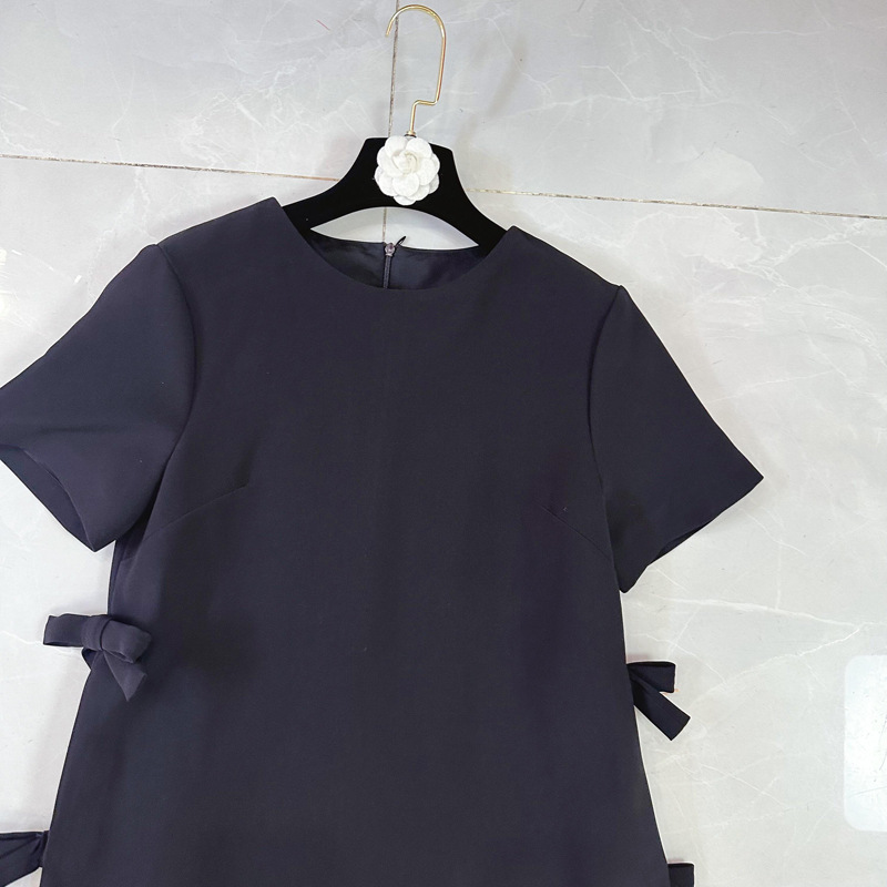 Thirteen Rows New Thai Fragrant Style Casual Style Solid Color Butterfly Round Neck Short Sleeve A-line Dress A2 # 6615 Thirteen Rows New Thai Fragrant Style Casual Style Solid Color Butterfly Round Neck Short Sleeve A-line Dress A2 # 6615