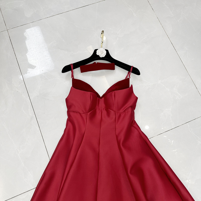 Thirteen line French velvet patchwork suspender with waist cinching and hanging feeling, big hem, small black dress, formal dress A3 # 6589 Thirteen line French velvet patchwork suspender with waist cinching and hanging feeling, big hem, small black dress, formal dress A3 # 6589