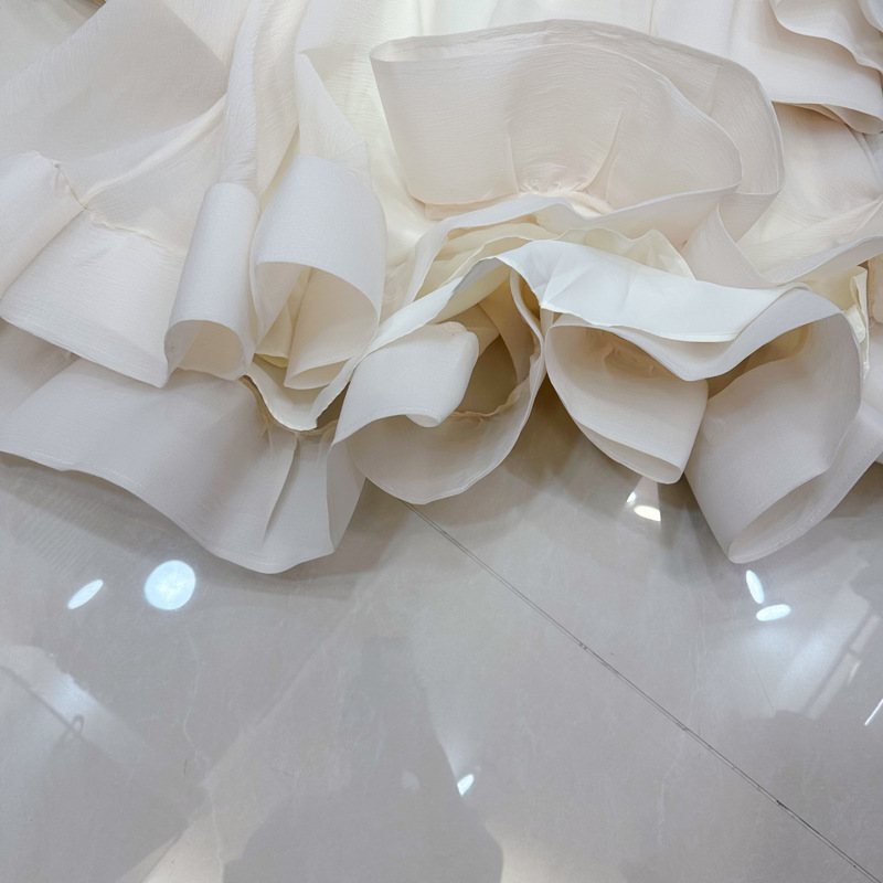 Thirteen line Australian niche versatile slimming one shoulder lotus leaf edge design sense niche dress A2 # 8351 Thirteen line Australian niche versatile slimming one shoulder lotus leaf edge design sense niche dress A2 # 8351