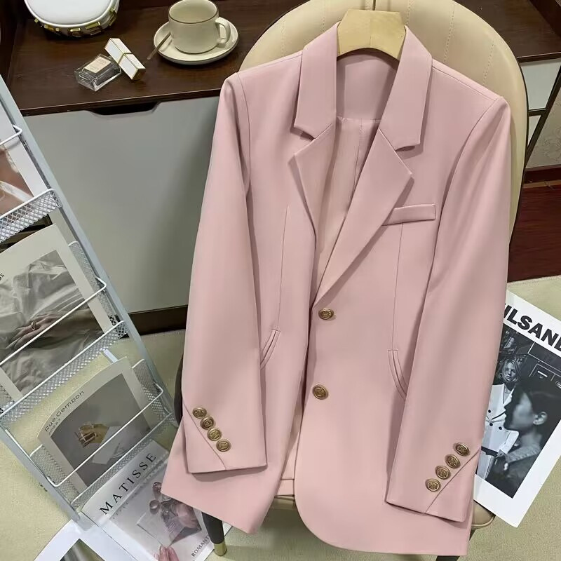 White suit jacket for women, autumn 2025 new design, fashionable and versatile temperament, single breasted small suit for women White suit jacket for women, autumn 2025 new design, fashionable and versatile temperament, single breasted small suit for women