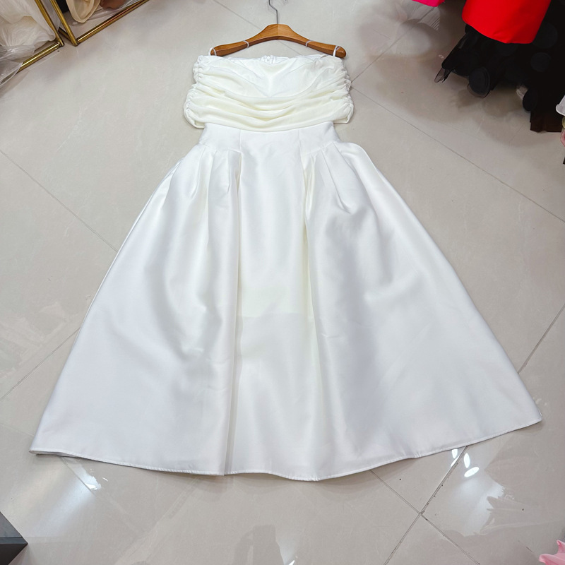 Thirteen line Australian niche designer's one neck backless elegant dress, strapless dress A2 # 8517