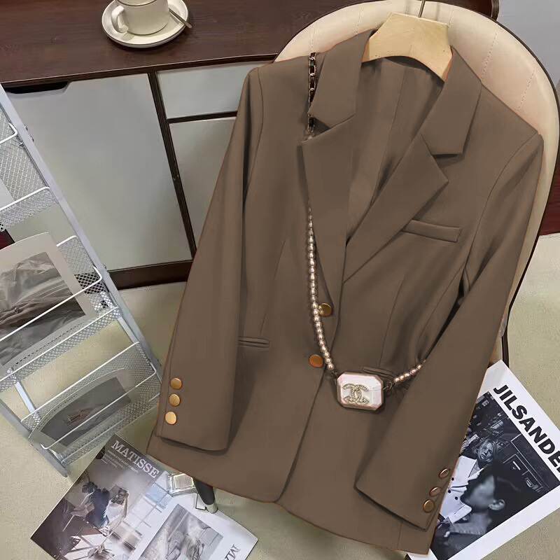 Autumn suit jacket for women 2025 Spring and Autumn new Korean version casual commuting temperament goddess Fan Ka color suit jacket