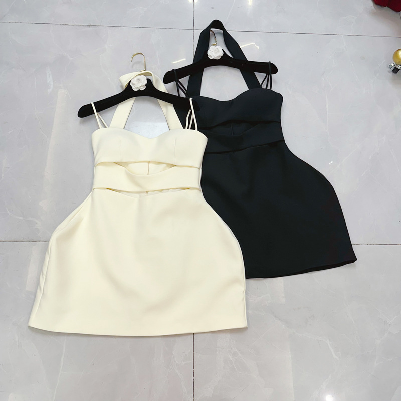 Thirteen Rows Australia's niche new style unique suspender reverse hanging neck hollow hourglass dress short skirt C1 # 1982