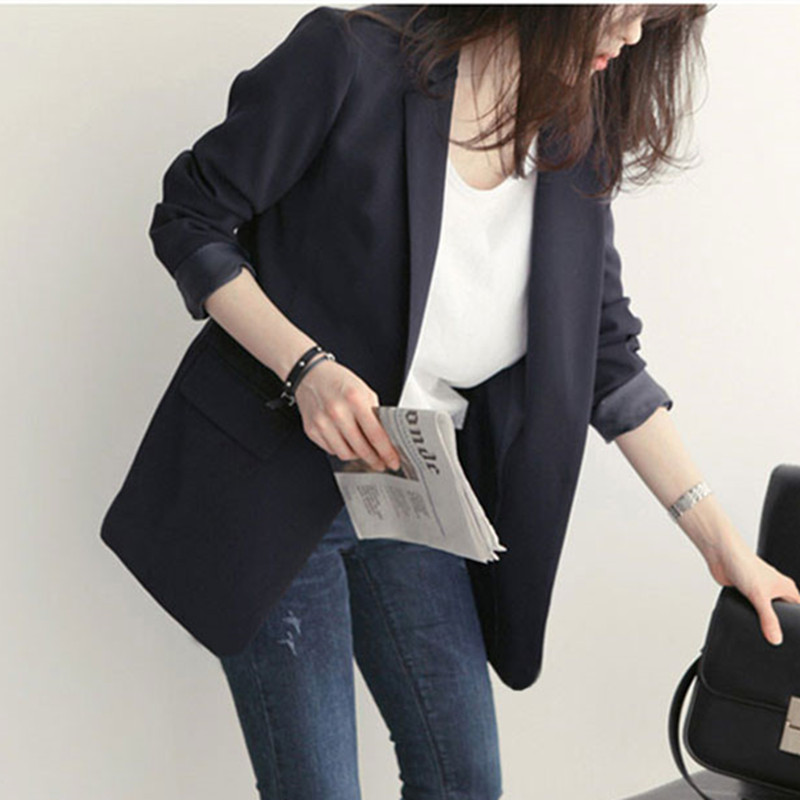 Small suit jacket women's Korean version loose 2025 Spring and Autumn British style black short student suit small top