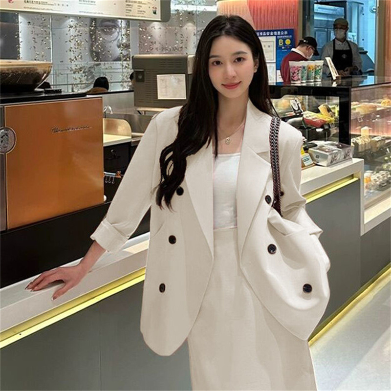 Korean version set, women's pink suit jacket, tea style outfit, half skirt, capable temperament, new two-piece Korean set Korean version set, women's pink suit jacket, tea style outfit, half skirt, capable temperament, new two-piece Korean set